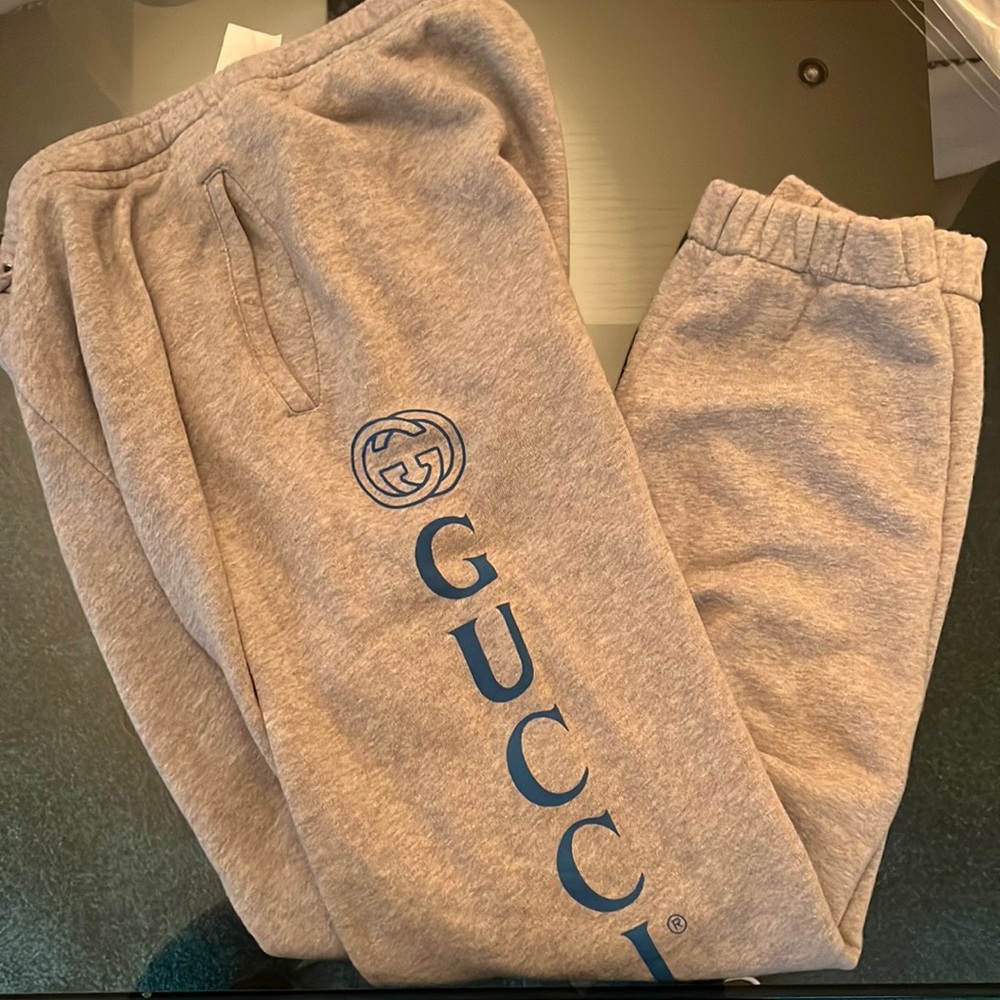 Gray Gucci XXXL - Tapered Logo-Print Loopback Cotton-Jersey Sweatpants